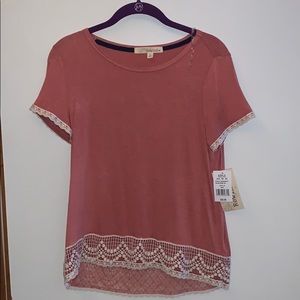 Rayon shirt with lace decoration